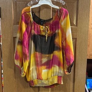 Colorful Women's Top with Abstract Design